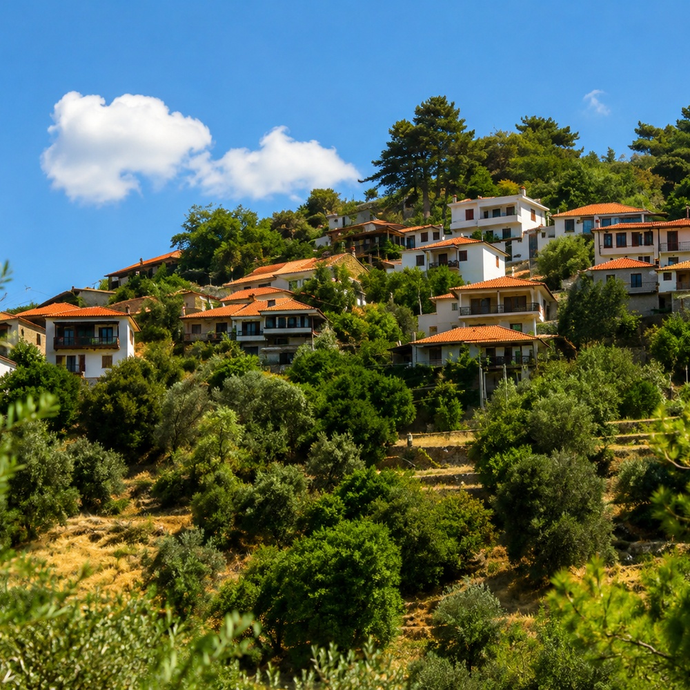 Sotiras Thassos – sat montan liniștit cu priveliști spre mare
